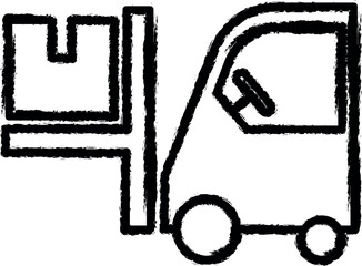 Sticker - Forklift outline icon grunge style vector