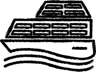 Poster - cruise ship outline icon grunge style vector