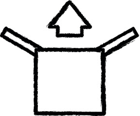 Leinwandbilder - open box outline icon grunge style vector