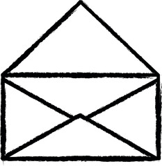 Poster - open envelope outline icon grunge style vector