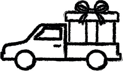 Leinwandbilder - gift delivery outline icon grunge style vector