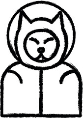 Poster - dog cosmonaut icon grunge style vector