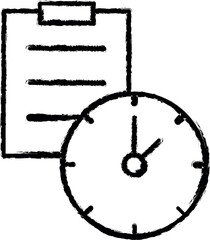 Poster - Document, time, clock icon grunge style vector