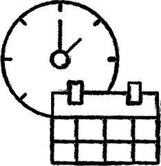 Poster - Calendar, clock, time icon grunge style vector