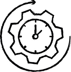Poster - Arrow, time, gear, clock icon grunge style vector
