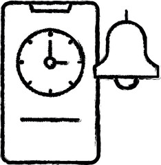 Poster - Bell, alarm, time, phone icon grunge style vector