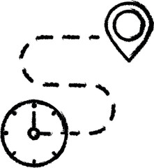 Poster - Location, time, clock icon grunge style vector