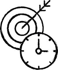 Poster - Target, time, business icon grunge style vector