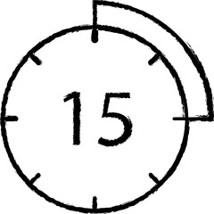 Poster - 15 minute, clock, time icon grunge style vector