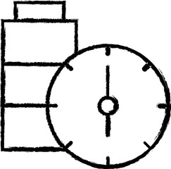 Poster - Battery, time, clock icon grunge style vector