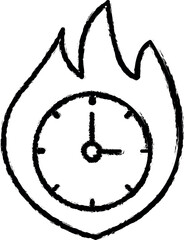 Poster - Time, fire, clock icon grunge style vector