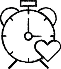 Poster - Clock, alarm, heart icon grunge style vector