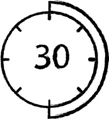Poster - Half time, clock icon grunge style vector