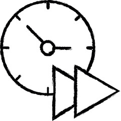 Poster - Play, clock, time icon grunge style vector