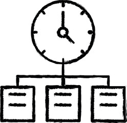 Poster - Management, work, time icon grunge style vector
