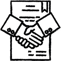 Poster - Agreement, handshake icon grunge style vector