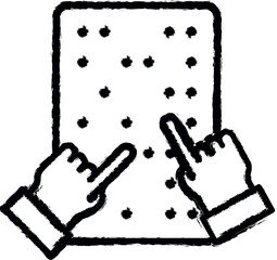 Poster - Braille, hand icon grunge style vector