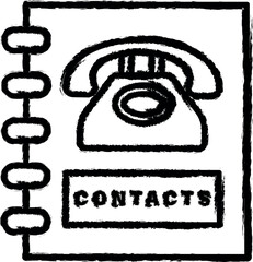 Poster - Contact, communication icon grunge style vector
