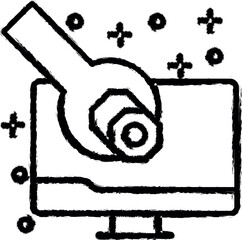 Poster - Computer settings repair icon grunge style vector