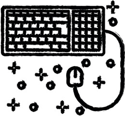 Poster - Computer keyboard mouse icon grunge style vector