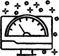 Poster - Computer monitor speedometer icon grunge style vector