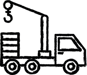 Wall Mural - crane truck icon grunge style vector