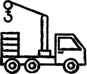 Poster - crane truck icon grunge style vector