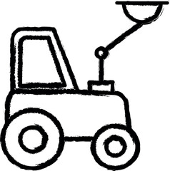 Poster - crane tractor icon grunge style vector