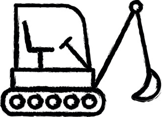 Poster - caterpillar excavator icon grunge style vector