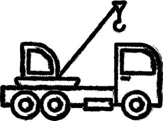 Poster - crane vehicle icon grunge style vector