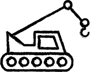 Poster - crane tractor icon grunge style vector