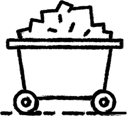 Poster - cart of miners outline icon grunge style vector