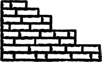 Poster - Brick wall outline icon grunge style vector