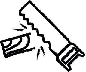 Poster - saw and bar outline icon grunge style vector