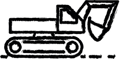 Poster - excavator outline icon grunge style vector