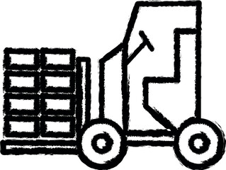 Poster - forklift outline icon grunge style vector