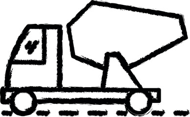 Poster - concrete mixer outline icon grunge style vector