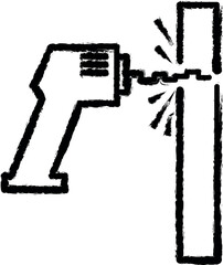 Poster - to drill a wall outline icon grunge style vector