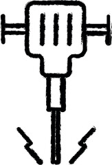 Poster - Construction jackhammer outline icon grunge style vector