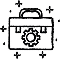 Poster - Construction, tool box icon grunge style vector