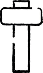 Poster - hammer for wood icon grunge style vector