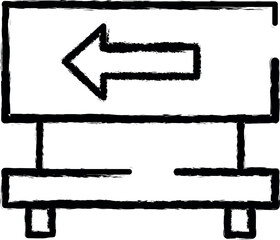 Poster - pointer to the left icon grunge style vector
