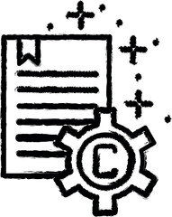 Poster - File gear copywriting icon grunge style vector