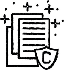 Poster - Documents shield copywriting icon grunge style vector