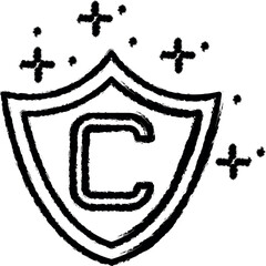 Poster - Shield copywriting icon grunge style vector