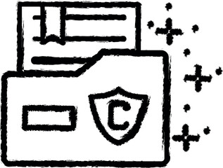 Poster - Folder shield copywriting icon grunge style vector