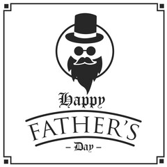 Wall Mural - Silhouette of a hipster avatar Happy father day card template Vector