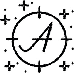 Poster - Letter aim icon grunge style vector