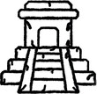 Chiichen itza, temple icon grunge style vector