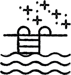 Poster - Diving pool icon grunge style vector
